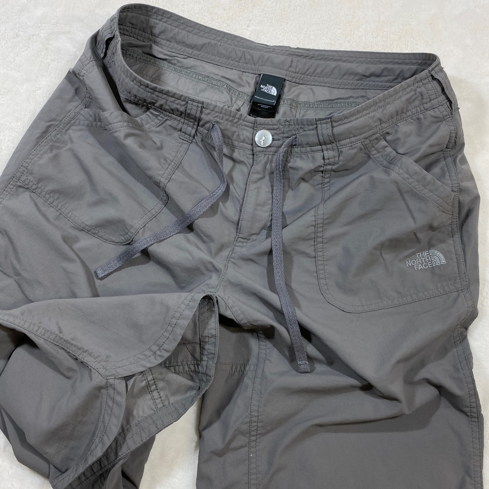 The North Face Capri Nylon Pants Hiking Outdoor Drawstring Gray Women's Size 12